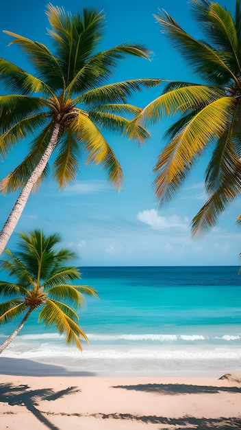 Tropische Bäume im Strandporträtstil