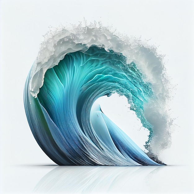 Tropische blaue Surfwelle Keine Personen Schöne tiefblaue Röhrenwelle im Ozean isoliert