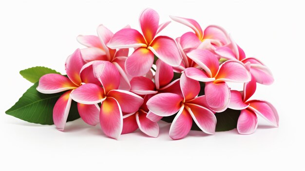 Tropische Blumen frangipani isoliert auf weißem Hintergrund