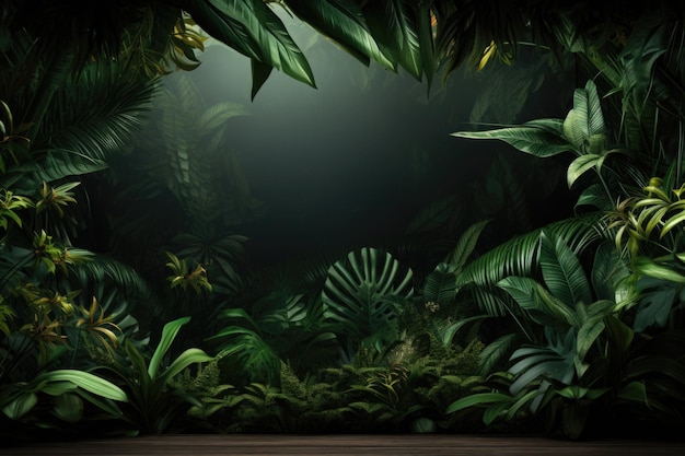Tropische exotische Blätter Hintergrund Natürliche Vorlage für Produktwerbung