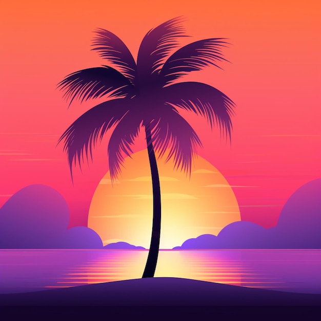 Tropische Hintergrundsonnenstrand-Sommerillustration