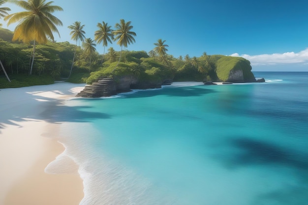 Tropische Insel mit Palmen und Sandstrand