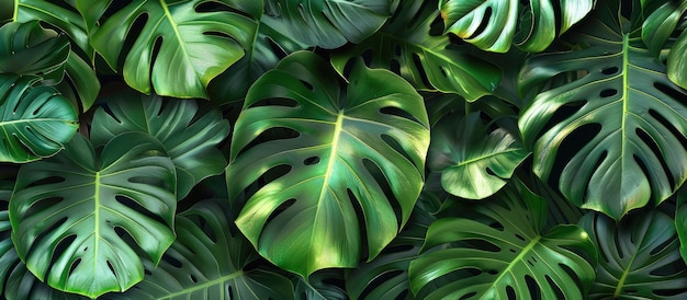 Tropische Monstera-Blätter mit nahtlosem Muster