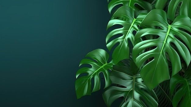 Tropische Monstera-Blattbanner