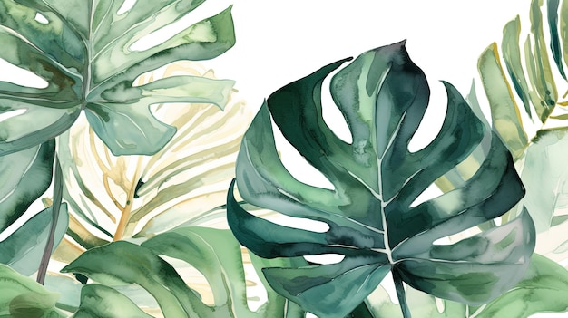 Tropische Monstera-Palmblatt-Tapete Luxus-Natur lässt Musterdesign