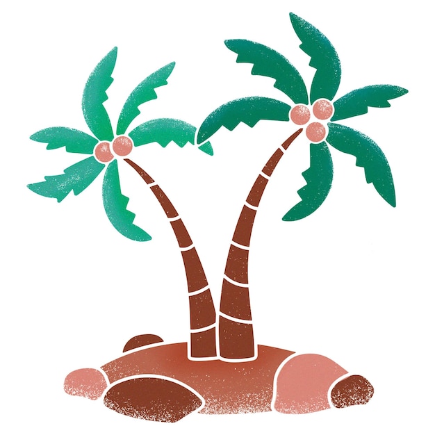 Tropische png-Aufkleber Kokosnussbaum durchsichtiger Hintergrund