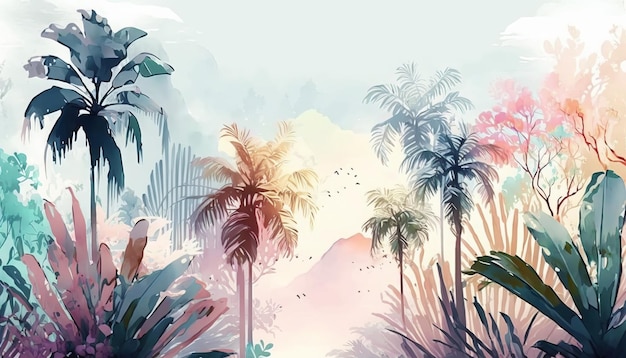 Tropische Regenwaldlandschaft Tropischer Wald in der 3D-Darstellung
