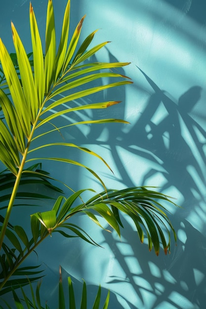 Tropische Schatten auf einer strukturierten Wand