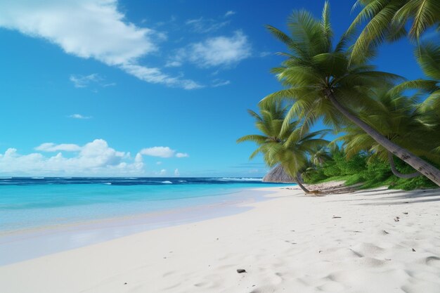 Tropische Strandszene mit weißem Sand türkis Generativ ai