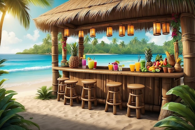 Tropische Tiki-Bar-Bild