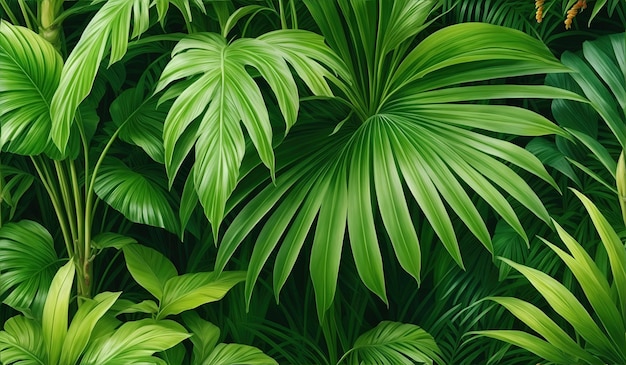 Tropische Vintage-Palme mit botanischer Landschaft