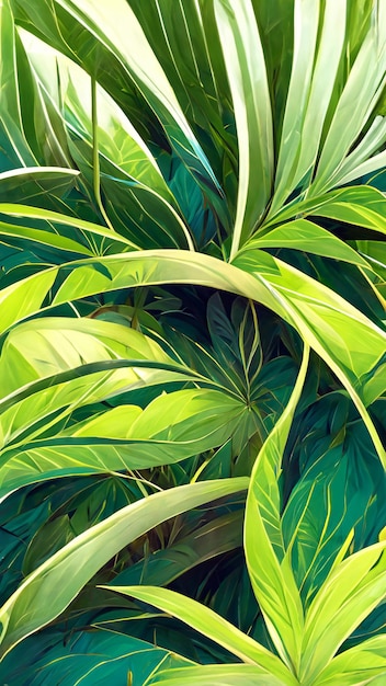 Tropischer Dschungel Panorama Cartoon Illustration Hintergrund 3D-Darstellung