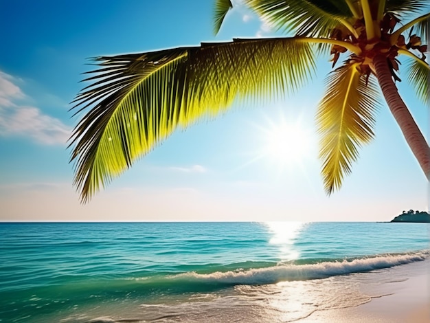 Tropischer Strand hintergrund mit Meereswellen weißer Sand und Schaum Sommerferien Panoramablick von oben b