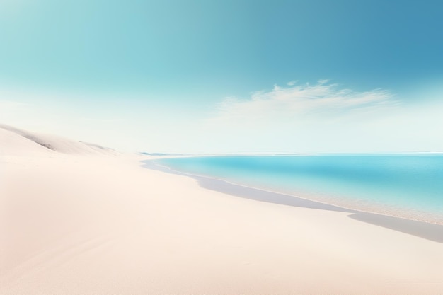 Tropischer Strand mit blauem Himmel und weißen Wolken, perfekt für Urlaub und Reisen Generative KI