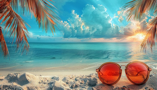 Foto tropischer strand mit seestern auf sand sommerferien reise und strandferien