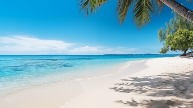 Tropischer Strand Sommerurlaub auf einer tropischen Insel mit wunderschönem Strand und Palmen Tropische Malediven