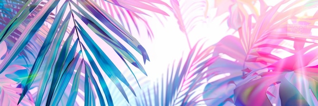 Tropisches Aquarell-Palmenblattmuster, das ein Gefühl von Entspannung und Ruhe hervorruft, in der von der Küste inspirierten Generativen KI