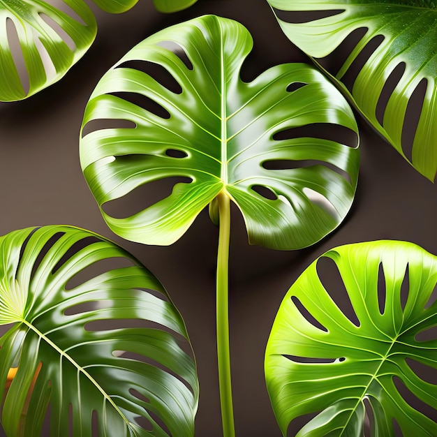 Tropisches grünes Blatt der Splitleaf-Philodendron-Monstera-Pflanze, isoliert auf weißem Hintergrund