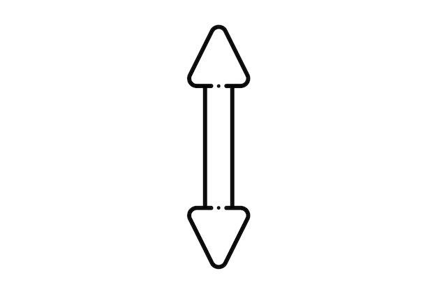 Foto troque o ícone da linha de seta símbolo do site preto símbolo de contorno minimalista