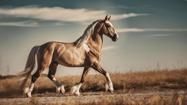 Foto trote de caballo andaluz