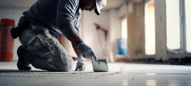 Trowel-Technik Verputzer Mann Handverputzen Zement