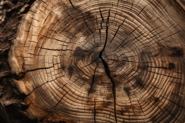 Un trozo de madera que ha sido cortado por la mitad IA generativa