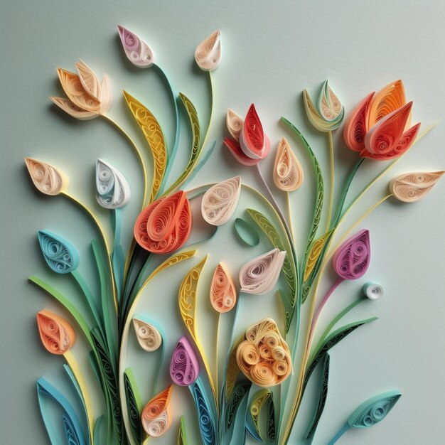 Un trozo de papel con flores