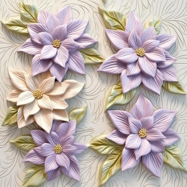 Un trozo de papel con flores.