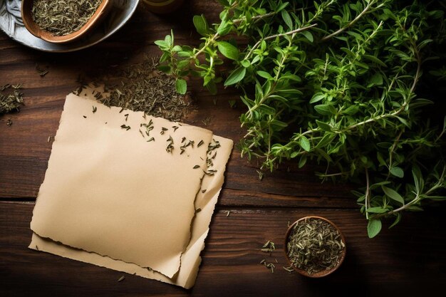 un trozo de papel con una planta verde y una planta verde en la parte superior.