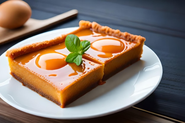 Un trozo de pastel de calabaza en un plato