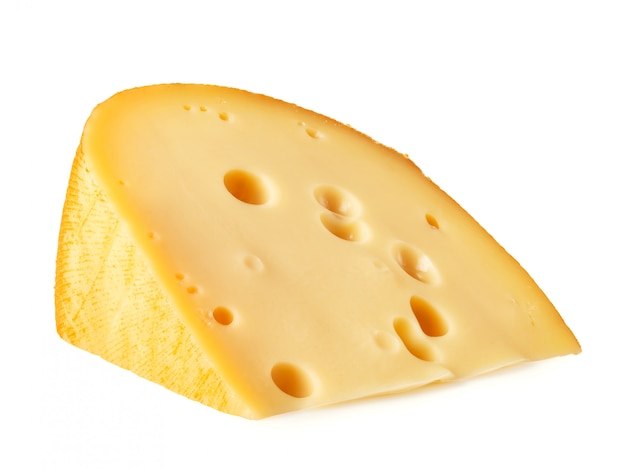 Trozo de queso acostado de lado