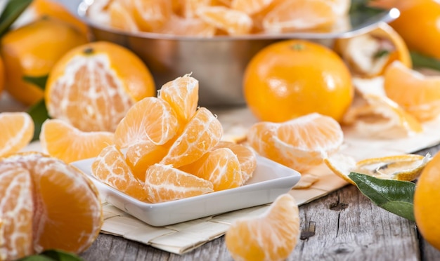 Trozos de mandarina fresca