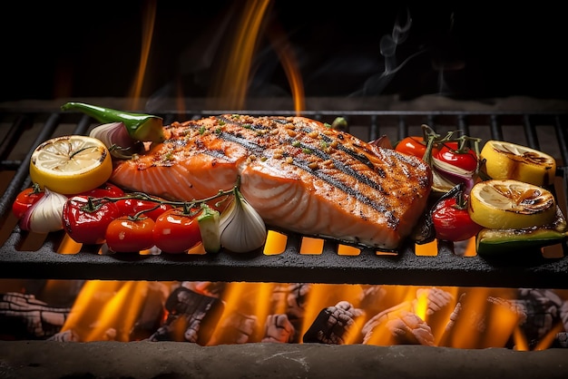 Trozos de salmón a la plancha