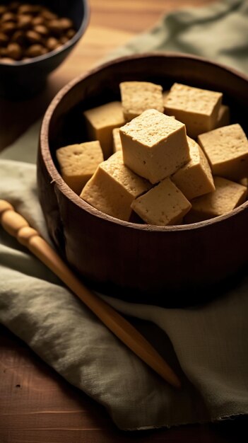 trozos de tofu fresco