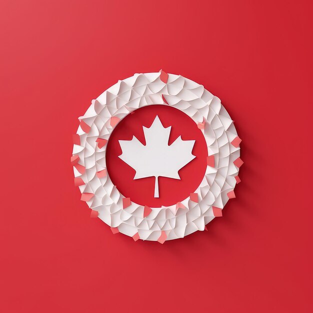 True North Pride Ilustração de artesanato minimalista 3D de corte de papel para o Dia do Canadá