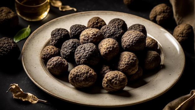 Trufas num prato