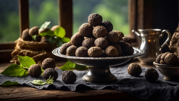 Trufas en un plato