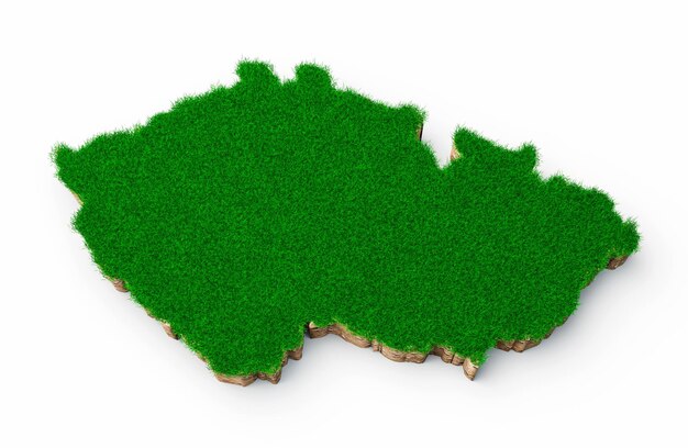 Tschechien Karte Boden Land Geologie Querschnitt mit grünem Gras und Rock Bodenstruktur Tschechische Republik