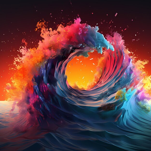 Foto un tsunami de colores