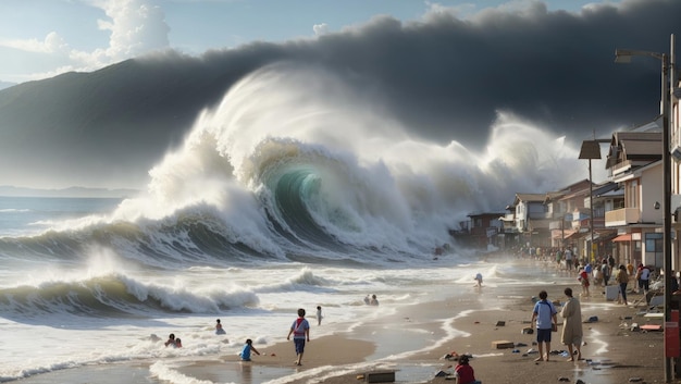 Un tsunami golpeó una ciudad costera