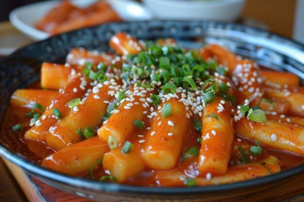 Foto tteokbokki koreanisches essen