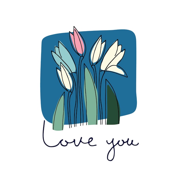 Tu tarjeta de amor con flores de hadas de febrero