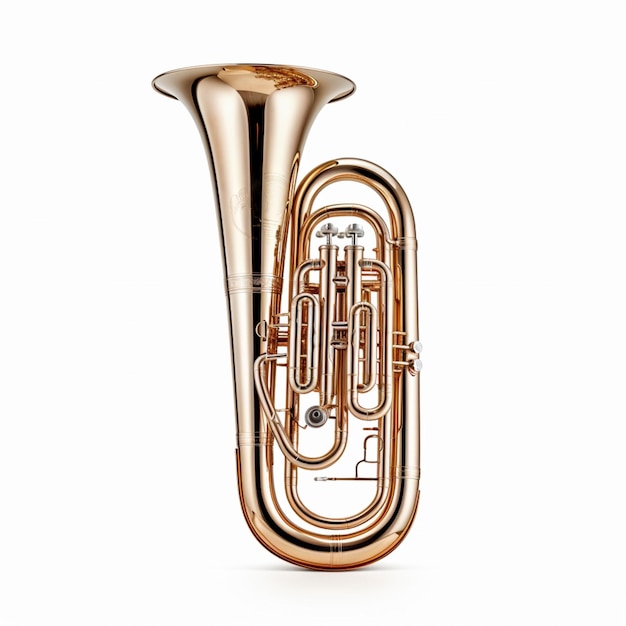 Tuba mit weißem Hintergrund in hoher Qualität ultra hd