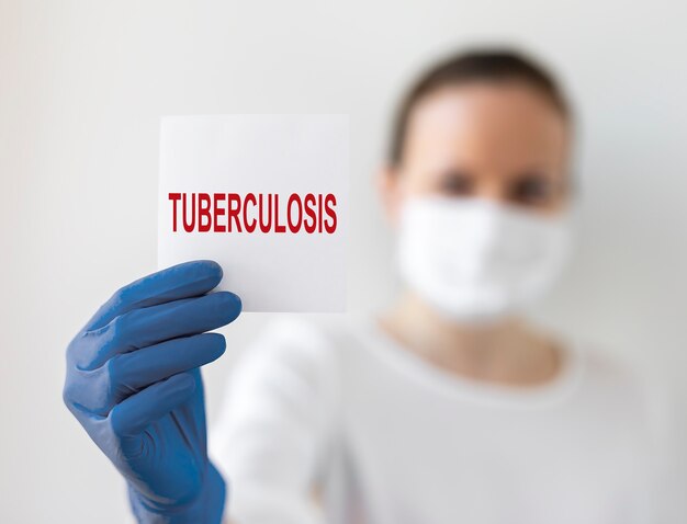 Tuberkulose-Wort, Inschrift. TB-Infektion oder Virus.