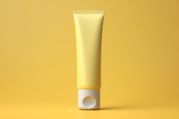 Un tubo amarillo de crema.