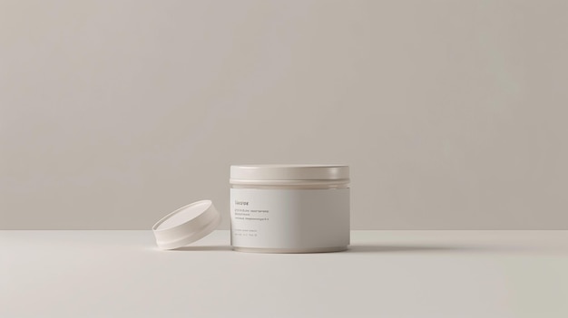 un tubo blanco de crema junto a una superficie blanca
