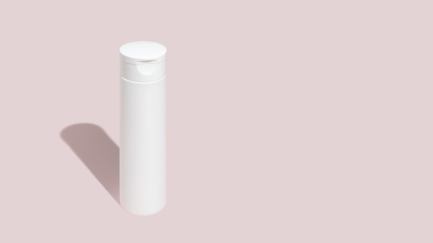 Tubo cosmético branco em branco para toner em fundo rosa Mock up