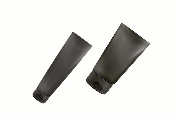 Tubo cosmético em branco com maquete de embalagem isolado em fundo branco renderização 3D adequado para o seu elemento de design