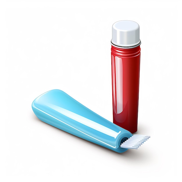 un tubo de crema de afeitar al lado de un tubo rojo