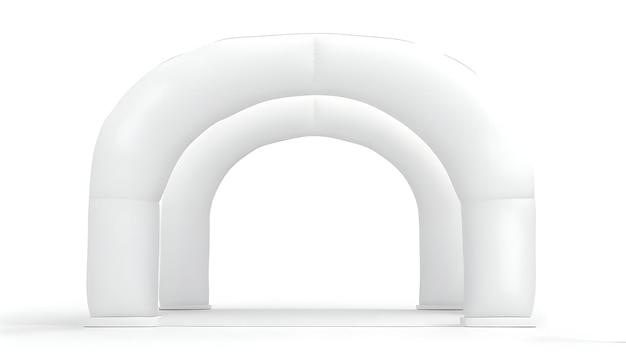 Tubo de arco angular inflável branco ou porta de entrada do evento Ilustração de renderização 3D